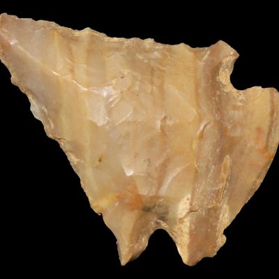 Sale Photo Thumbnail #796: Colorful Striped Carter Cave Pinetree found in Meade Co. Kentucky. Indian Arrowhead, Artifact.