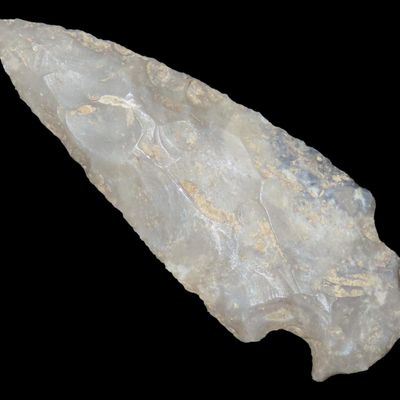 Sale Photo Thumbnail #338: 2 1/2" Merkle Double Notch Arrowhead found in Hardin County Kentucky.