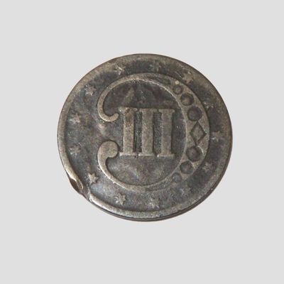 Sale Photo Thumbnail #683: 1852 Three Cent Silver, Rare Early U.S. Fractional Currency, Obsolete Coins, 3 Cents. Nice Original Condition with Great Details. Hard to Find Coin that was Easy to Lose