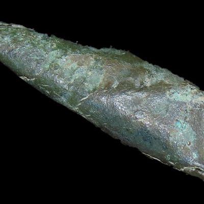 Sale Photo Thumbnail #230: Copper Conical Spear Tip / Arrowhead found in Montanna. Nice Example.