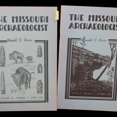 Sale Photo Thumbnail #576: 2 Hard to find Early Issues of the Missouri Archaeologist, 1951. Full of Pics & Articles on all kinds of Artifacts & Sites.