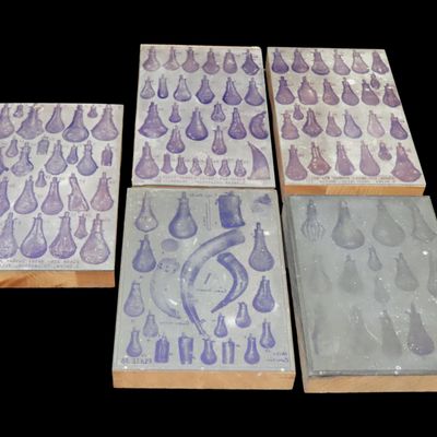 Sale Photo Thumbnail #680: Lot of Antique Printing Plates with Civil War era Powder FLasks, etc. Used in Rev. Heike's Book on guns.