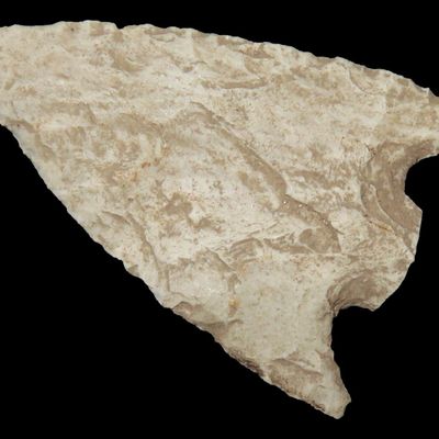 Sale Photo Thumbnail #149: Fine Florida Kirk Corner Notch Snapped Base found in Pasco County, FL. Ex Brian Boles Collection. Deep South Arrowhead.