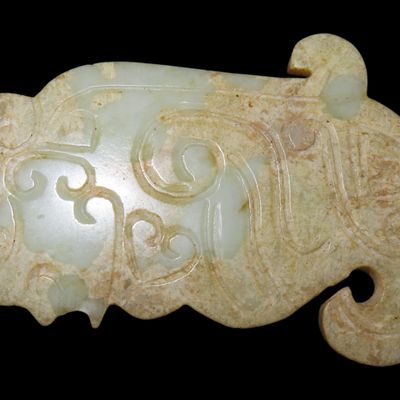 Sale Photo Thumbnail #540: Nice Antique Chinese Hongshan Culture Jade Effigy Pendant, Hand Made Example.