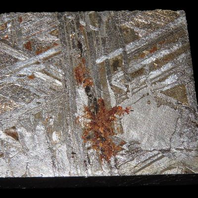 Sale Photo Thumbnail #641: Nice Cut & Polished Meteorite Slab, 40 grams, Beautiful Windmanstatten Pattern