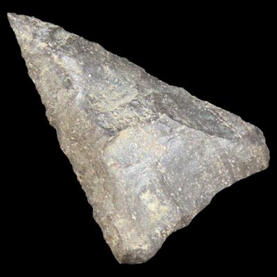 Sale Photo Thumbnail #910: Fine New York Lenannah Triangle / Madison. Finely Flaked with a Needle Tip. Indian Arrowhead, Artifact.