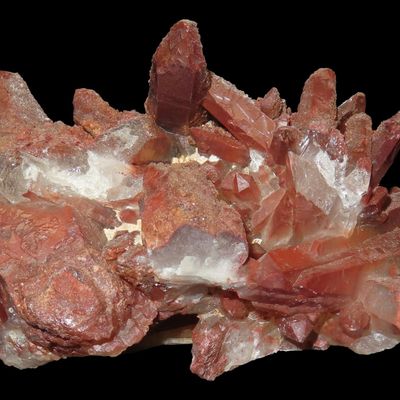 Sale Photo Thumbnail #499: Beautiful Large Red Quartz Crystal Cluster, Great Display Specimen.