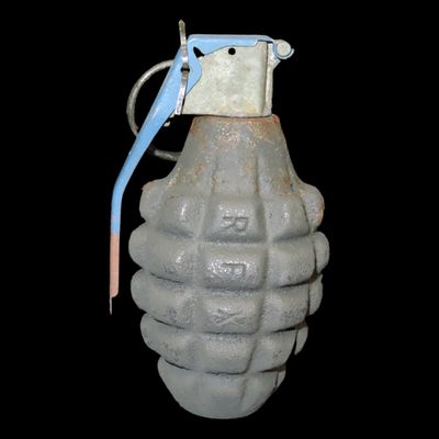 Sale Photo Thumbnail #929: Antique paper Weight, De-Milled / Deactive Unusable Grenade, Novelty Item