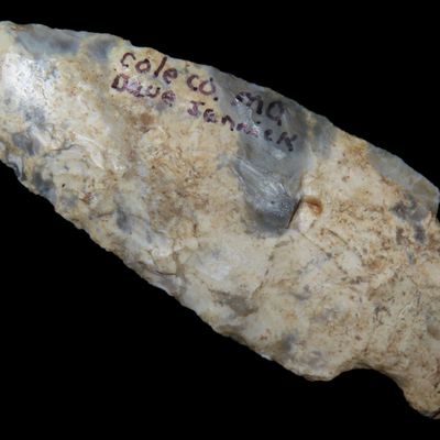 Sale Photo Thumbnail #90: Colorful Cossatot River / Jackie Stemmed, Dickey COA. Found by Dave Jannick in Cole County Missouri. Very Colorful Mozarkite Chert with great patina.