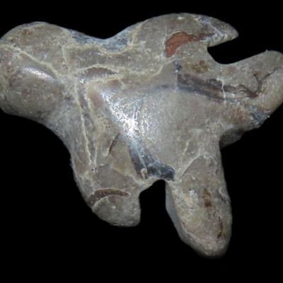 Sale Photo Thumbnail #222: Rare Mimbres / Hohokam Human Effigy Pendant found in New Mexico. Ex Jonathan Parks Collection.