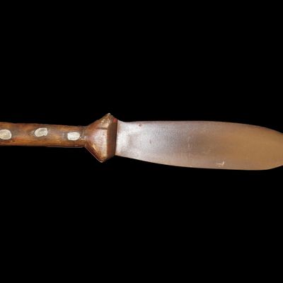 Sale Photo Thumbnail #797: Amazing Old Bowie Knife / Fur Trade Bufalo Plains Indian Knife. Great Old Example.