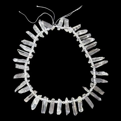 Sale Photo Thumbnail #898: Vintage 16" Strand of Graduated Clear Quartz Crystal Beads / Pendants.