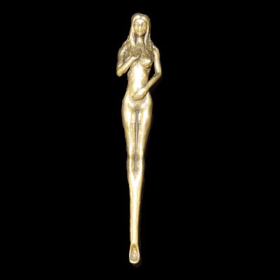 Sale Photo Thumbnail #824: Vintage Brass Snuff Spoon / Ear Scoop, Nude Female Figure