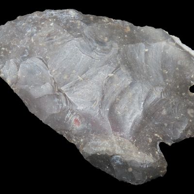 Sale Photo Thumbnail #196: 3 1/2" Texas Base Tang found in Gilespie County tX. Nice large example with great patina.