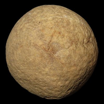 Sale Photo Thumbnail #267: Nice Large 2 1/4" Hardstone Game Ball found in Madison County Illinois. Well shaped example.