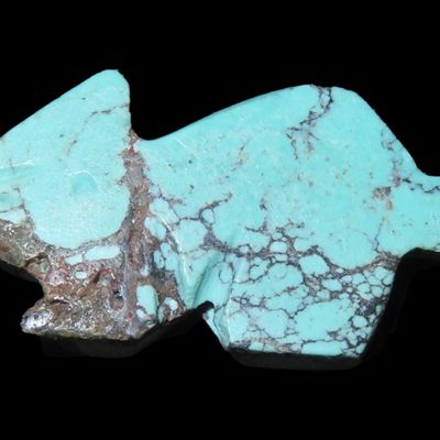 Sale Photo Thumbnail #690: Nice Turquoise Zuni Fetish Animal Rabbit Effigy Bead, Great Example