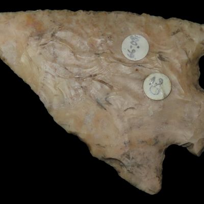 Sale Photo Thumbnail #138: Wafer thin Hopewell Snyders found in Calhoun Co., Illinois. Nice classic example with heavy patination!