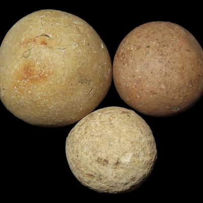 Sale Photo Thumbnail #203: Group of 3 Hardstone Game Balls found in Western Kentucky. Nice examples.