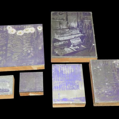 Sale Photo Thumbnail #694: Lot of 6 Antique Printing Plates with Guns, Rifles, Army, Navy, etc. Used in Rev. Heike's Book on guns.