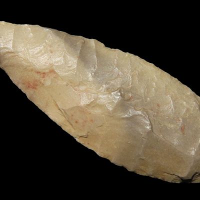 Sale Photo Thumbnail #247: Amazing Nodena Bi-point leaf blade found in Arkansas. Ex Joey Ellis Collection.