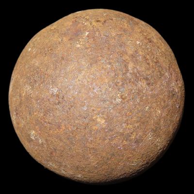 Sale Photo Thumbnail #776: 1 9/16" Cannonball found Along the Tennessee River Near Pickwick Lake, Southern Tennessee. Cannon Ball, Civil War Era