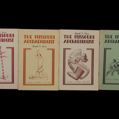 Sale Photo Thumbnail #584: 4 Hard to find Early Issues of the Missouri Archaeologist, 1953-1954. Full of Pics & Articles on all kinds of Artifacts & Sites. Including a Spider Gorget, Disc Pipe, hopewell Figurines, and so much more!