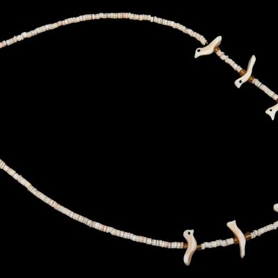 Sale Photo Thumbnail #611: 15" Long Zuni Ainimal Fetish Beaded Necklace with Intricately Carved Birds. Beautiful Example