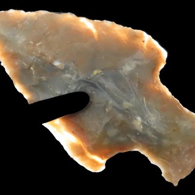 Sale Photo Thumbnail #266: Highly Translucent 2 1/4" Motley found in Wayne County Tennessee. Probably made of Clifton Agate.