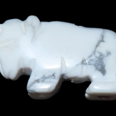 Sale Photo Thumbnail #660: Nice Marble Zuni Fetish Buffalo Effigy Bead, Animal Effigy, Great Example