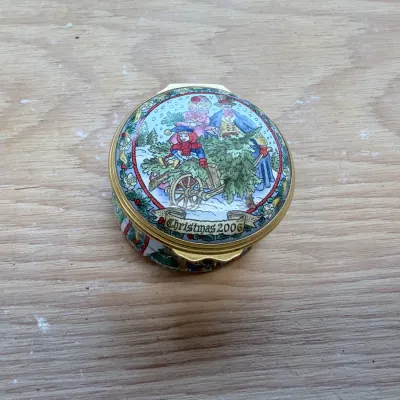 Enamel Christmas box collection (~20, Halcyon Days)