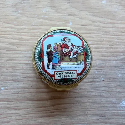 Enamel Christmas box collection (~20, Halcyon Days)