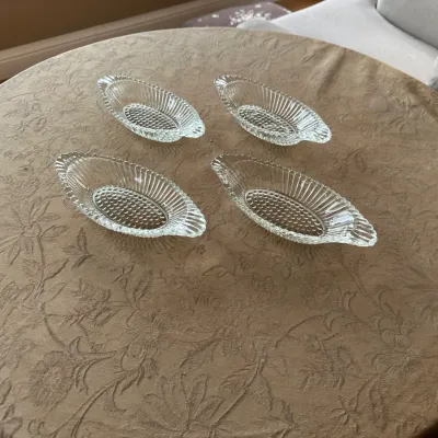 Pressed-Glass Relish/Celery Dishes (Set of ~4)