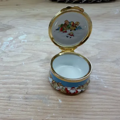 Enamel Christmas box collection (~20, Halcyon Days)
