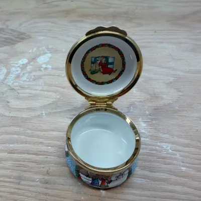 Enamel Christmas box collection (~20, Halcyon Days)