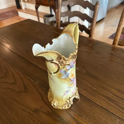 Hand-Painted Porcelain Rose Ewer