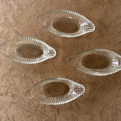 Pressed-Glass Relish/Celery Dishes (Set of ~4)