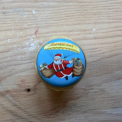 Enamel Christmas box collection (~20, Halcyon Days)