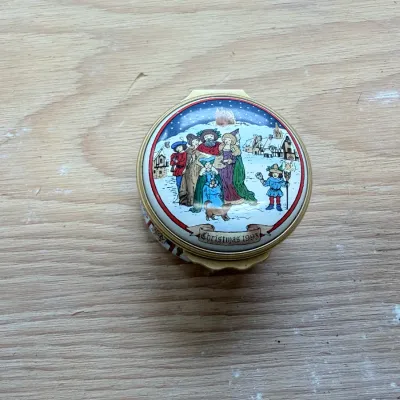 Enamel Christmas box collection (~20, Halcyon Days)