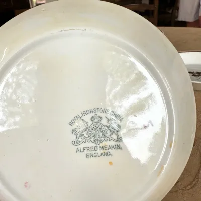 Copper 'Tea Leaf' Ironstone Set (~12 pcs)