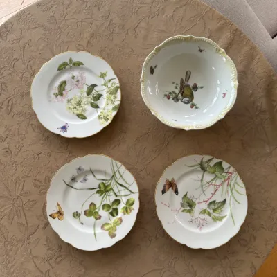 German Hand-Painted Bird Bowl