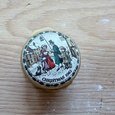 Enamel Christmas box collection (~20, Halcyon Days)
