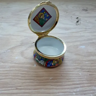Enamel Christmas box collection (~20, Halcyon Days)