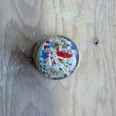 Enamel Christmas box collection (~20, Halcyon Days)