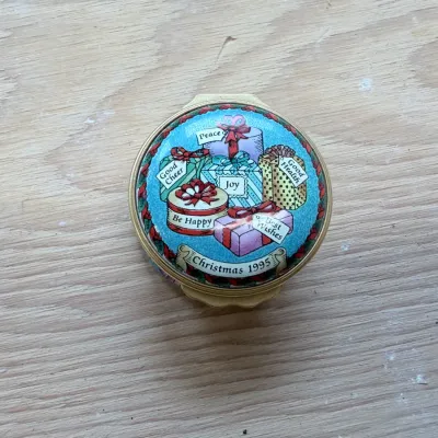Enamel Christmas box collection (~20, Halcyon Days)