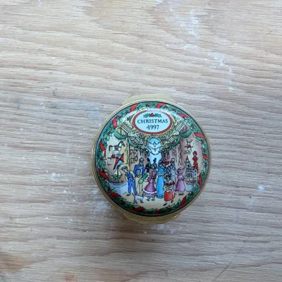 Enamel Christmas box collection (~20, Halcyon Days)