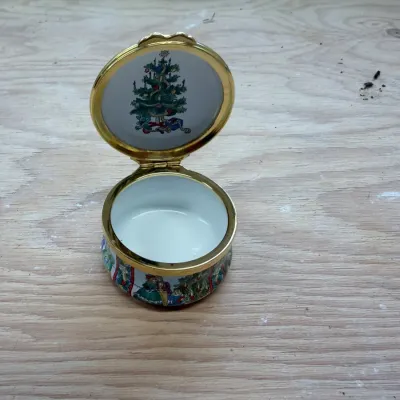 Enamel Christmas box collection (~20, Halcyon Days)