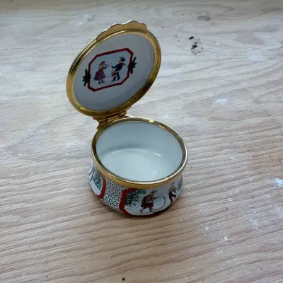 Enamel Christmas box collection (~20, Halcyon Days)