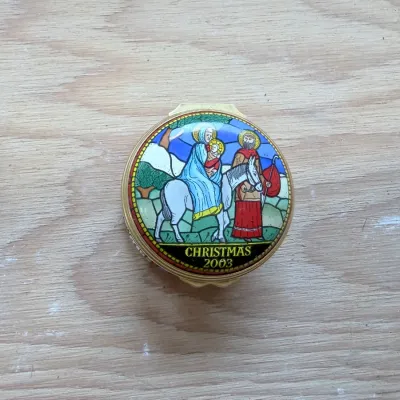 Enamel Christmas box collection (~20, Halcyon Days)