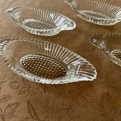 Pressed-Glass Relish/Celery Dishes (Set of ~4)