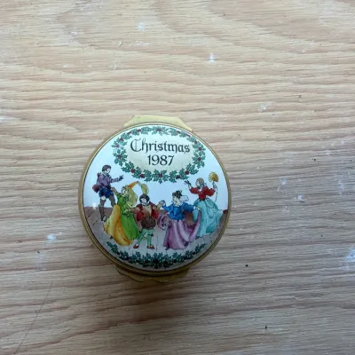 Enamel Christmas box collection (~20, Halcyon Days)